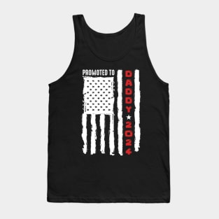 Patriotic Mens Promoted To Daddy Est 2024 First Time Dad Tank Top